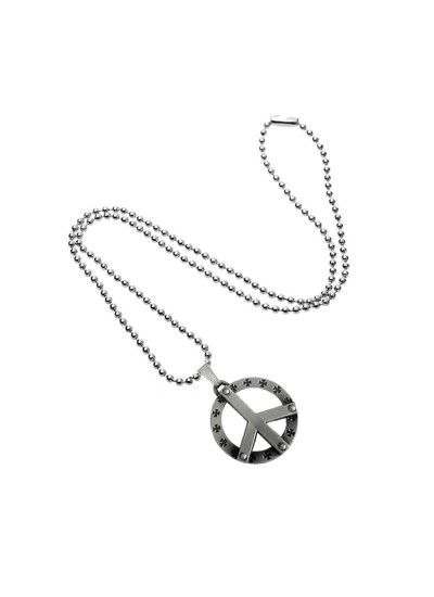 Hollow Peace Silver Metal Pendant